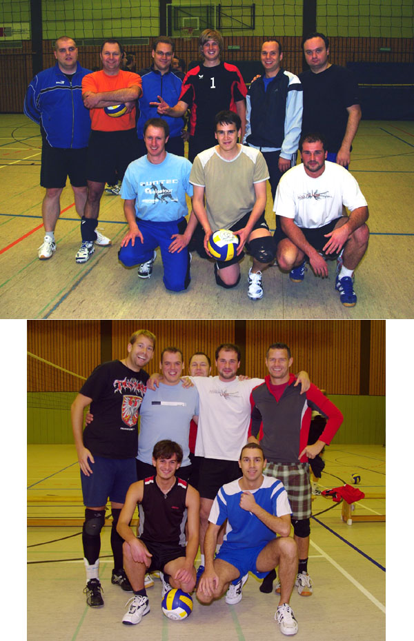 oben: MÀnner I mit Micha, Igor, Thomas, Robert, Christoph, Eddi und Karsten, Björn, Kris<br />
unten: MĂ€nner II mit Kristof, Robi, Igor, Kris,